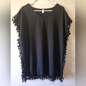 Yincra swimsuit cover/ top with tassels women size A /S-M